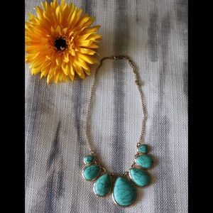 Blue Marble Stone Necklace